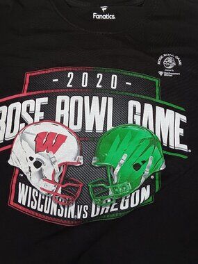 Rose Bowl Game 2020 Wisconsin Oregon Football Fanatics Shirt XXL Long Sleeve
